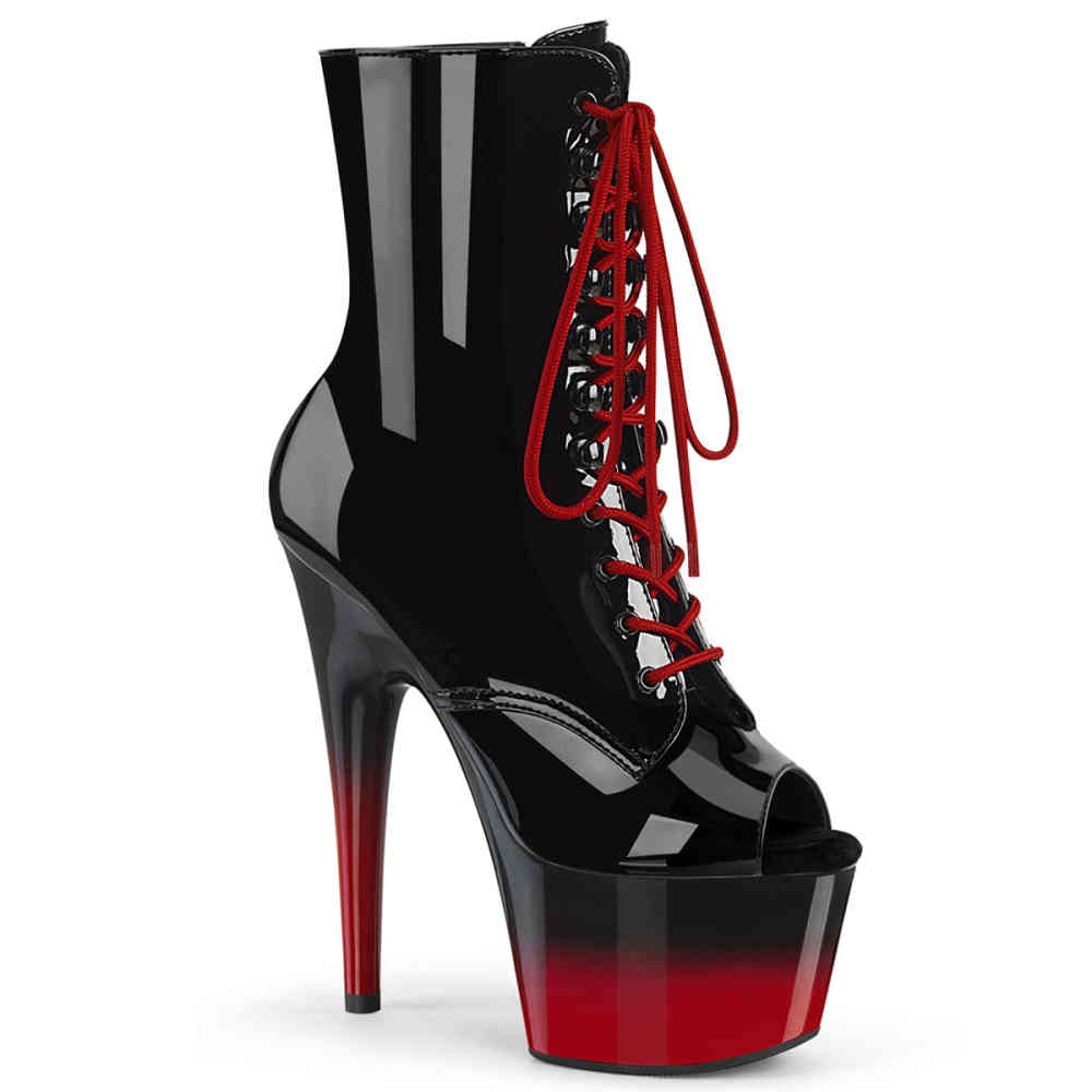 Pleaser - ADORE1021BRH Platform Boots, Pole dance shoes - Black/Red